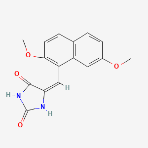 molecular formula C16H14N2O4 B5527917 5-[(2,7-dimethoxy-1-naphthyl)methylene]-2,4-imidazolidinedione 