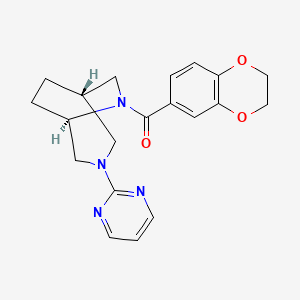 molecular formula C20H22N4O3 B5527918 (1S*,5R*)-6-(2,3-dihydro-1,4-benzodioxin-6-ylcarbonyl)-3-(2-pyrimidinyl)-3,6-diazabicyclo[3.2.2]nonane 