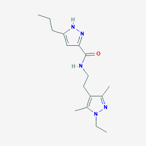 molecular formula C16H25N5O B5527921 N-[2-(1-ethyl-3,5-dimethyl-1H-pyrazol-4-yl)ethyl]-3-propyl-1H-pyrazole-5-carboxamide 