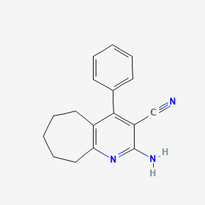 molecular formula C17H17N3 B5527923 2-amino-4-phenyl-6,7,8,9-tetrahydro-5H-cyclohepta[b]pyridine-3-carbonitrile 