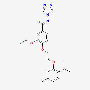 molecular formula C23H28N4O3 B5527935 N-{3-ethoxy-4-[2-(2-isopropyl-5-methylphenoxy)ethoxy]benzylidene}-4H-1,2,4-triazol-4-amine 