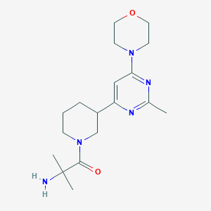 molecular formula C18H29N5O2 B5527940 (1,1-dimethyl-2-{3-[2-methyl-6-(4-morpholinyl)-4-pyrimidinyl]-1-piperidinyl}-2-oxoethyl)amine dihydrochloride 