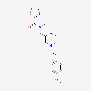 molecular formula C22H32N2O2 B5527944 N-({1-[2-(4-methoxyphenyl)ethyl]piperidin-3-yl}methyl)-N-methylcyclopent-3-ene-1-carboxamide 
