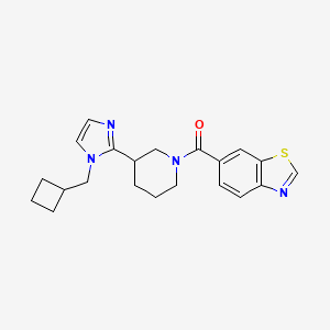 molecular formula C21H24N4OS B5527957 6-({3-[1-(cyclobutylmethyl)-1H-imidazol-2-yl]piperidin-1-yl}carbonyl)-1,3-benzothiazole 