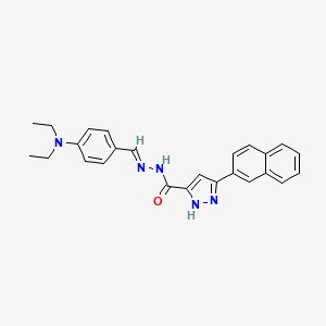molecular formula C25H25N5O B5527961 N'-[4-(diethylamino)benzylidene]-3-(2-naphthyl)-1H-pyrazole-5-carbohydrazide 