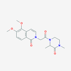 molecular formula C19H23N3O5 B5527967 2-[2-(2,4-dimethyl-3-oxopiperazin-1-yl)-2-oxoethyl]-5,6-dimethoxyisoquinolin-1(2H)-one 