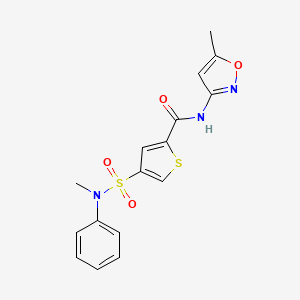 molecular formula C16H15N3O4S2 B5527994 N-(5-甲基-3-异恶唑基)-4-{[甲基(苯基)氨基]磺酰基}-2-噻吩甲酰胺 