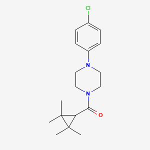 molecular formula C18H25ClN2O B5528000 1-(4-chlorophenyl)-4-[(2,2,3,3-tetramethylcyclopropyl)carbonyl]piperazine 