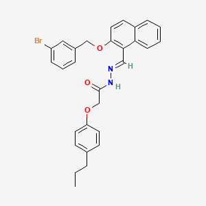molecular formula C29H27BrN2O3 B5528070 N'-({2-[(3-bromobenzyl)oxy]-1-naphthyl}methylene)-2-(4-propylphenoxy)acetohydrazide 