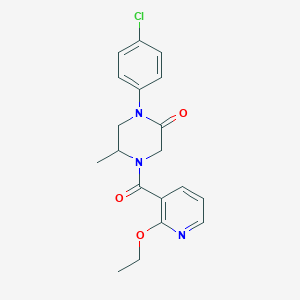 molecular formula C19H20ClN3O3 B5528101 1-(4-chlorophenyl)-4-[(2-ethoxy-3-pyridinyl)carbonyl]-5-methyl-2-piperazinone 