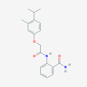 molecular formula C19H22N2O3 B5528106 2-{[(4-isopropyl-3-methylphenoxy)acetyl]amino}benzamide 