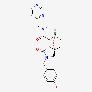 molecular formula C22H21FN4O3 B5528111 (3aR*,6S*)-2-(4-fluorobenzyl)-N-methyl-1-oxo-N-(pyrimidin-4-ylmethyl)-1,2,3,6,7,7a-hexahydro-3a,6-epoxyisoindole-7-carboxamide 