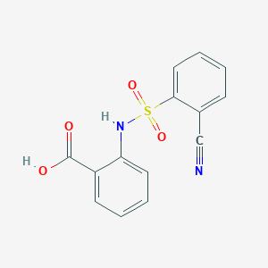 molecular formula C14H10N2O4S B5528126 2-{[(2-cyanophenyl)sulfonyl]amino}benzoic acid 