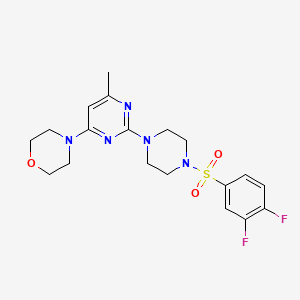 molecular formula C19H23F2N5O3S B5528129 4-(2-{4-[(3,4-difluorophenyl)sulfonyl]-1-piperazinyl}-6-methyl-4-pyrimidinyl)morpholine 