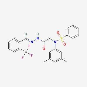molecular formula C24H22F3N3O3S B5528132 N-(3,5-dimethylphenyl)-N-(2-oxo-2-{2-[2-(trifluoromethyl)benzylidene]hydrazino}ethyl)benzenesulfonamide 