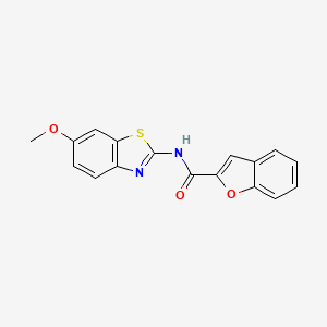 molecular formula C17H12N2O3S B5528145 N-(6-methoxy-1,3-benzothiazol-2-yl)-1-benzofuran-2-carboxamide 