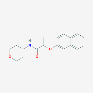 molecular formula C18H21NO3 B5528151 2-(2-naphthyloxy)-N-(tetrahydro-2H-pyran-4-yl)propanamide 