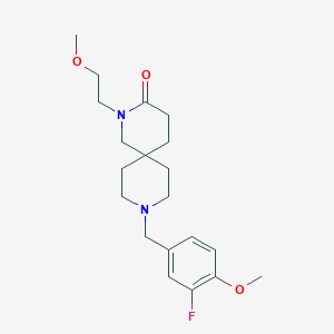 molecular formula C20H29FN2O3 B5528156 9-(3-fluoro-4-methoxybenzyl)-2-(2-methoxyethyl)-2,9-diazaspiro[5.5]undecan-3-one 