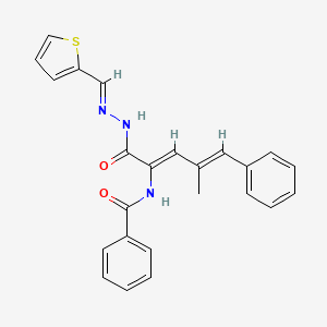 molecular formula C24H21N3O2S B5528163 N-(3-methyl-4-phenyl-1-{[2-(2-thienylmethylene)hydrazino]carbonyl}-1,3-butadien-1-yl)benzamide 