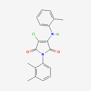 molecular formula C19H17ClN2O2 B5528169 3-chloro-1-(2,3-dimethylphenyl)-4-[(2-methylphenyl)amino]-1H-pyrrole-2,5-dione 