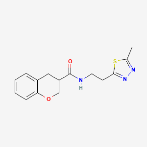 molecular formula C15H17N3O2S B5528173 N-[2-(5-methyl-1,3,4-thiadiazol-2-yl)ethyl]chromane-3-carboxamide 