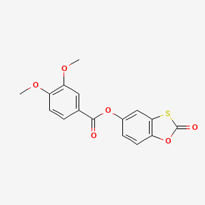 molecular formula C16H12O6S B5528223 2-oxo-1,3-benzoxathiol-5-yl 3,4-dimethoxybenzoate 