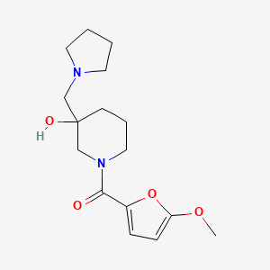 molecular formula C16H24N2O4 B5528230 1-(5-methoxy-2-furoyl)-3-(pyrrolidin-1-ylmethyl)piperidin-3-ol 