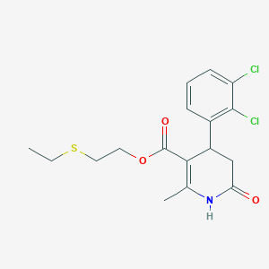 molecular formula C17H19Cl2NO3S B5528240 2-(ethylthio)ethyl 4-(2,3-dichlorophenyl)-2-methyl-6-oxo-1,4,5,6-tetrahydro-3-pyridinecarboxylate 