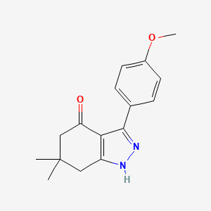 molecular formula C16H18N2O2 B5528281 3-(4-methoxyphenyl)-6,6-dimethyl-1,5,6,7-tetrahydro-4H-indazol-4-one 
