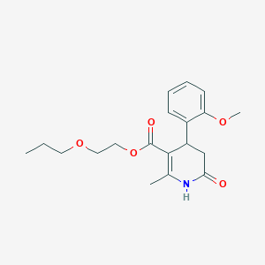 molecular formula C19H25NO5 B5528327 2-propoxyethyl 4-(2-methoxyphenyl)-2-methyl-6-oxo-1,4,5,6-tetrahydro-3-pyridinecarboxylate 