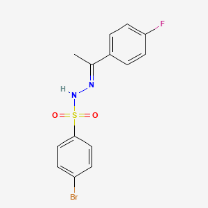 molecular formula C14H12BrFN2O2S B5528339 4-bromo-N'-[1-(4-fluorophenyl)ethylidene]benzenesulfonohydrazide 
