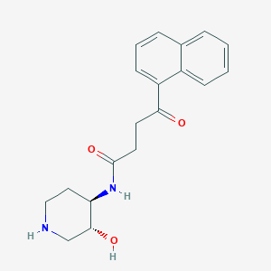 N-[rel-(3R,4R)-3-hydroxy-4-piperidinyl]-4-(1-naphthyl)-4-oxobutanamide hydrochloride