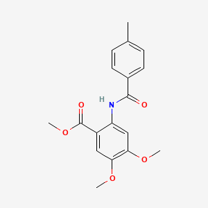 molecular formula C18H19NO5 B5528355 methyl 4,5-dimethoxy-2-[(4-methylbenzoyl)amino]benzoate 