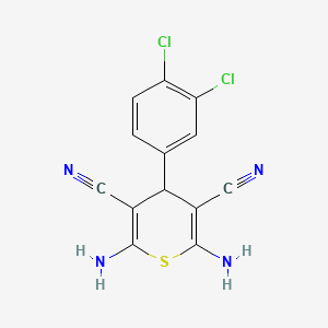 molecular formula C13H8Cl2N4S B5528361 2,6-diamino-4-(3,4-dichlorophenyl)-4H-thiopyran-3,5-dicarbonitrile 