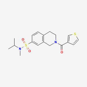 molecular formula C18H22N2O3S2 B5528377 N-isopropyl-N-methyl-2-(3-thienylcarbonyl)-1,2,3,4-tetrahydroisoquinoline-7-sulfonamide 