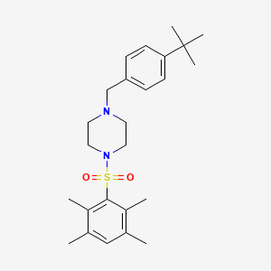 molecular formula C25H36N2O2S B5528397 1-(4-tert-butylbenzyl)-4-[(2,3,5,6-tetramethylphenyl)sulfonyl]piperazine 