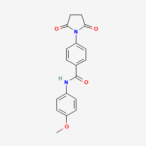 molecular formula C18H16N2O4 B5528408 4-(2,5-dioxo-1-pyrrolidinyl)-N-(4-methoxyphenyl)benzamide 