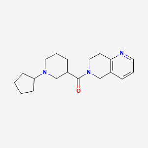 molecular formula C19H27N3O B5528421 6-[(1-cyclopentyl-3-piperidinyl)carbonyl]-5,6,7,8-tetrahydro-1,6-naphthyridine 