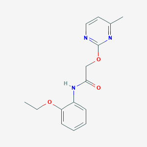 molecular formula C15H17N3O3 B5528430 N-(2-ethoxyphenyl)-2-[(4-methyl-2-pyrimidinyl)oxy]acetamide 