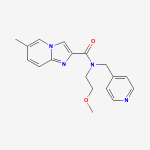 molecular formula C18H20N4O2 B5528446 N-(2-methoxyethyl)-6-methyl-N-(4-pyridinylmethyl)imidazo[1,2-a]pyridine-2-carboxamide 