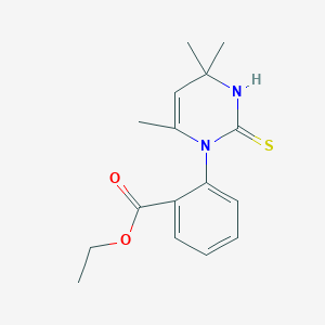 molecular formula C16H20N2O2S B5528454 ethyl 2-(4,4,6-trimethyl-2-thioxo-3,4-dihydro-1(2H)-pyrimidinyl)benzoate 