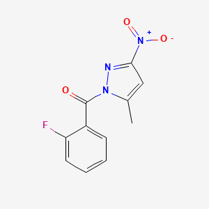 molecular formula C11H8FN3O3 B5528466 1-(2-fluorobenzoyl)-5-methyl-3-nitro-1H-pyrazole 