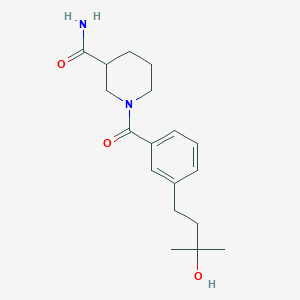 molecular formula C18H26N2O3 B5528473 1-[3-(3-hydroxy-3-methylbutyl)benzoyl]-3-piperidinecarboxamide 