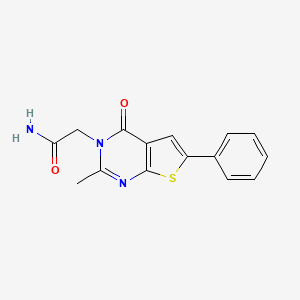 molecular formula C15H13N3O2S B5528477 2-(2-methyl-4-oxo-6-phenylthieno[2,3-d]pyrimidin-3(4H)-yl)acetamide 