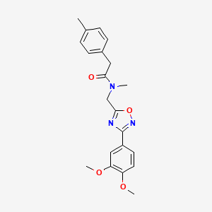 molecular formula C21H23N3O4 B5528499 N-{[3-(3,4-dimethoxyphenyl)-1,2,4-oxadiazol-5-yl]methyl}-N-methyl-2-(4-methylphenyl)acetamide 
