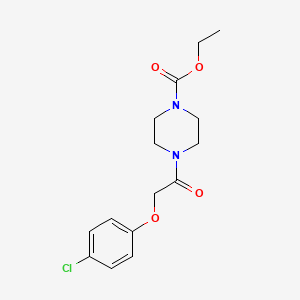 molecular formula C15H19ClN2O4 B5528512 ethyl 4-[(4-chlorophenoxy)acetyl]-1-piperazinecarboxylate 