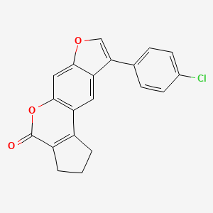 molecular formula C20H13ClO3 B5528536 9-(4-chlorophenyl)-2,3-dihydrocyclopenta[c]furo[3,2-g]chromen-4(1H)-one 