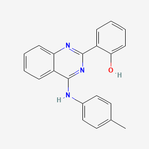 molecular formula C21H17N3O B5528552 2-{4-[(4-methylphenyl)amino]-2-quinazolinyl}phenol 