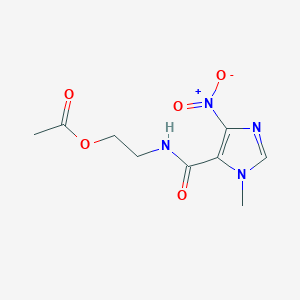 molecular formula C9H12N4O5 B5528562 2-{[(1-methyl-4-nitro-1H-imidazol-5-yl)carbonyl]amino}ethyl acetate 