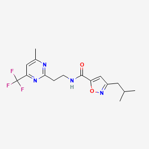 molecular formula C16H19F3N4O2 B5528570 3-isobutyl-N-{2-[4-methyl-6-(trifluoromethyl)-2-pyrimidinyl]ethyl}-5-isoxazolecarboxamide 